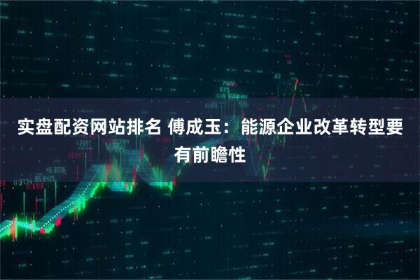 实盘配资网站排名 傅成玉：能源企业改革转型要有前瞻性