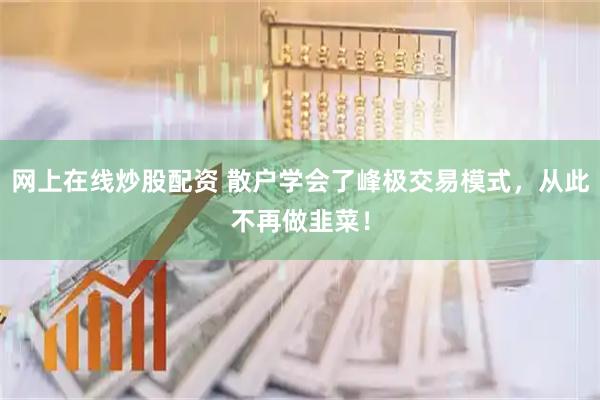 网上在线炒股配资 散户学会了峰极交易模式，从此不再做韭菜！
